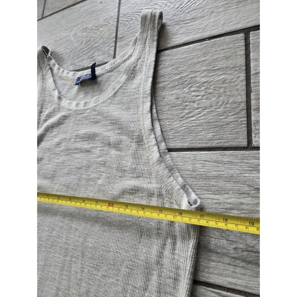 Polo Ralph Lauren Ribbed Thermal Maxi Tank Dress Heather Gray XL Cotton Coastal - Picture 5 of 7